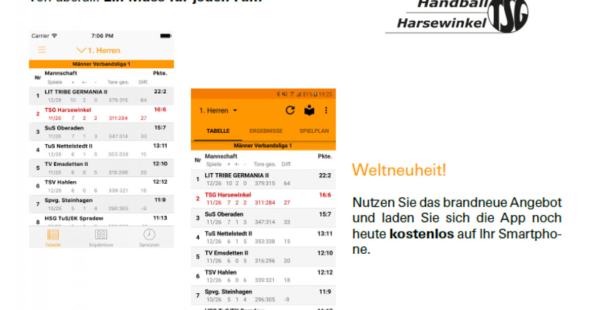 HandballApp der TSG Harsewinkel TSG Harsewinkel HandballApp der TSG Harsewinkel TSG Harsewinkel